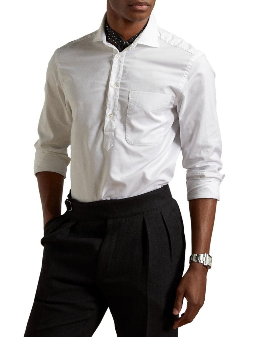 Polo Ralph Lauren Mens Pinpoint Oxford Popover Cotton Shirt White Size XXL / 2XL